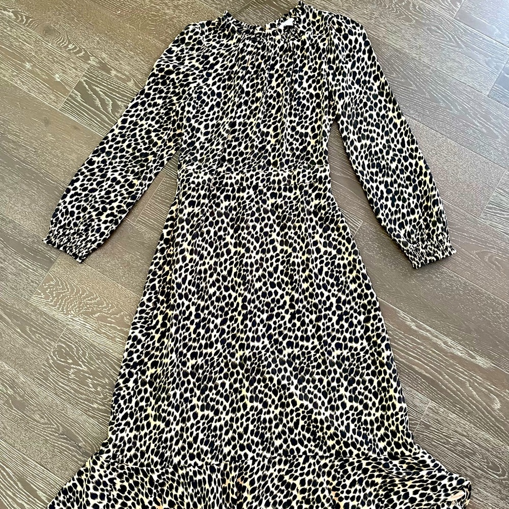 J. Crew leopard print lined midi dress. Great condition - worn once